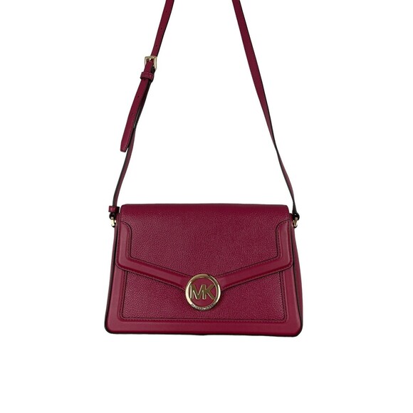 Michael Kors Jessie Medium Shoulder Crossbody Bag Berry Pink NEW - Picture 1 of 7